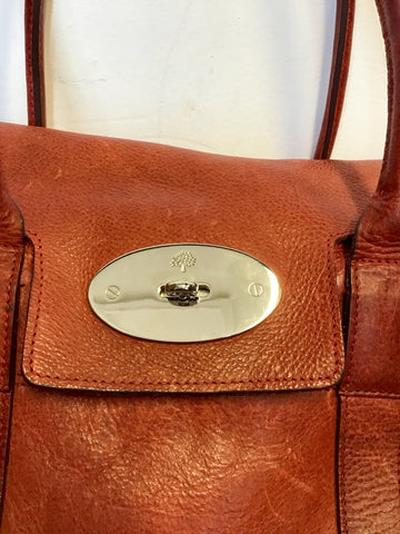 MULBERRY BAYSWATER LARGE TERRACOTTA RED LEATHER TOTE BAG