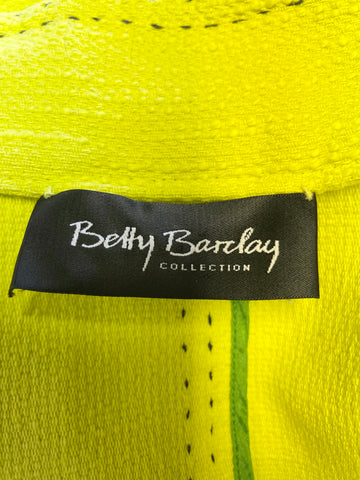 BETTY BARCLAY COLLECTION CITRUS YELLOW COTTON KNEE LENGTH COAT SIZE 14