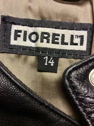 FIORELLI BLACK SOFT LEATHER ZIP UP JACKET SIZE 12/14