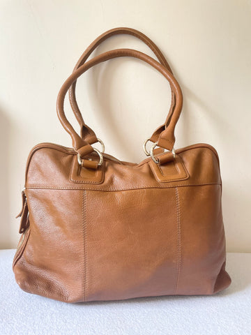 PATRICK COX LARGE TAN LEATHER SHOULDER/OFFICE/OVERNIGHT BAG
