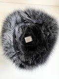 KARL DONOGHUE BLACK REVERSIBLE SHEARLING LAMBSKIN FUR LINED BUCKET HAT ONE SIZE