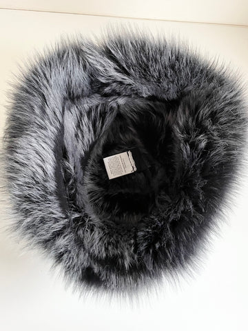 KARL DONOGHUE BLACK REVERSIBLE SHEARLING LAMBSKIN FUR LINED BUCKET HAT ONE SIZE
