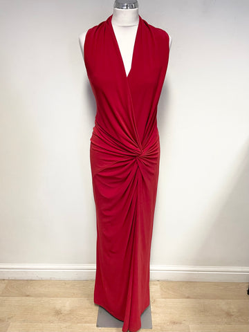 DAMSEL IN A DRESS RED SLEEVELESS LONG  EVENING DRESS  SIZE 12/14