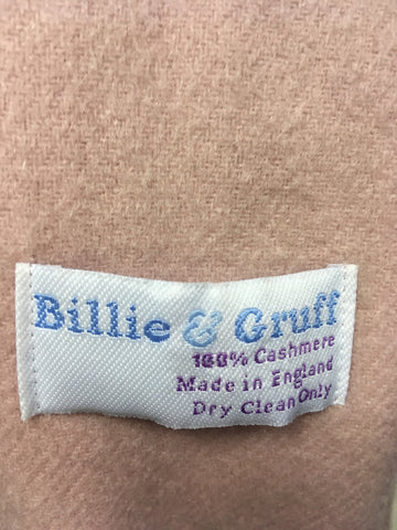 BILLY & GRUFF BABY PINK 100% CASHMERE FRINGED SCARF