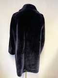 HOBBS MIDNIGHT BLUE FAUX FUR MID LENGTH COAT SIZE M