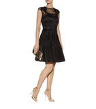 TED BAKER LANGLEY QUETIAA BLACK LACE TRIM COCKTAIL DRESS SIZE 4 UK 14