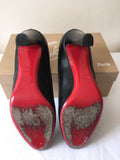 CHRISTIAN LOUBOUTIN BLACK MISS TACK 85 CALF LEATHER HEELS SIZE 7/40.5