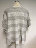 MASSIMO DUTTI GREY STRIPE WOOL & CASHMERE BLEND PONCHO SIZE XS