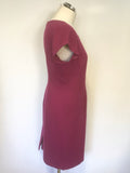 PAUL COSTELLO BLACK LABEL RASPBERRY PINK CAP SLEEVE SHIFT DRESS SIZE 16