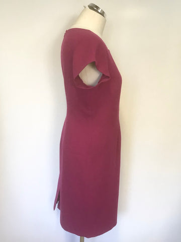 PAUL COSTELLO BLACK LABEL RASPBERRY PINK CAP SLEEVE SHIFT DRESS SIZE 16