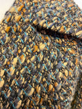 HOBBS BROWN & TURQUOISE WOOL BLEND TWEED JACKET SIZE 14
