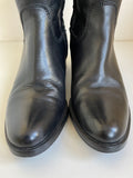 LK BENNETT BLACK LEATHER BUCKLE TRIM KNEE LENGTH BOOTS SIZE 3.5/36