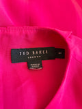TED BAKER HOT PINK BOW TRIM SLEEVELESS TUNIC TOP SIZE 1 UK 8/10