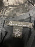 KENNETH COLE BLACK  SUPERSOFT LEATHER SLEEVELESS PENCIL DRESS SIZE 4 UK 8