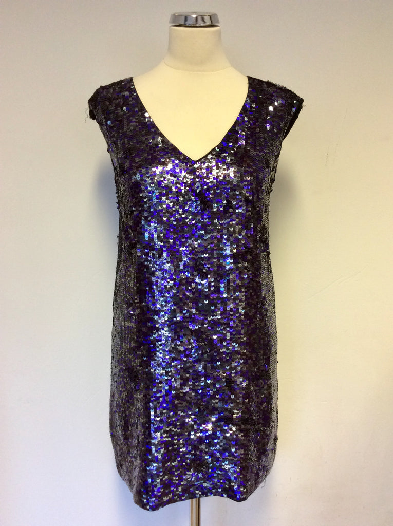 french connection purple sequin dress French Connection Beaded Mini Dress ,