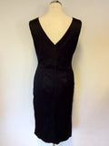 MARKS & SPENCER BLACK MATT SATIN PENCIL DRESS SIZE 12