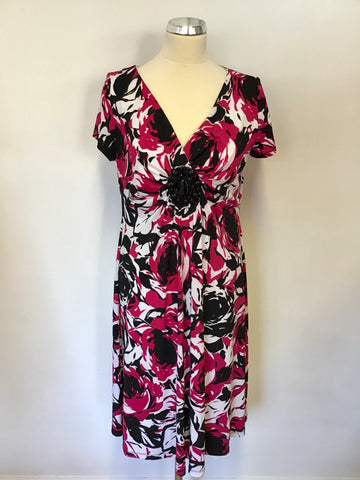 RONNI NICOLE RED,WHITE & BLACK PRINT DRESS SIZE 16