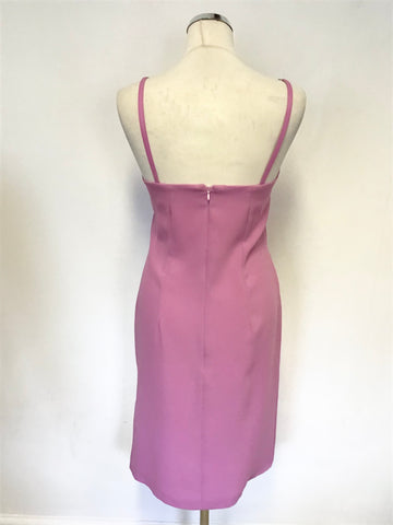 MANIGANCE PARIS PINK STRAPPY PENCIL DRESS & JACKET SPECIAL OCCASION SUIT SIZE 40 UK 12