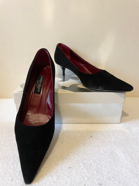 MARINA RINALDI BLACK SUEDE COURT SHOES SIZE 7/40