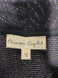 PHASE EIGHT NAVY BLUE  METALLIC JERSEY SHIFT DRESS SIZE 10