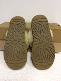 GIRLS UGG AUSTRALIA TAN SHEEPSKIN MULE SLIPPERS SIZE 2/35