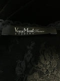 VERA MONT BLACK VELVET & LACE TOP LONG SLEEVE EVENING DRESS SIZE 16