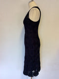 PHASE EIGHT AUBERGINE NET APPLIQUÉ OVERLAY PENCIL DRESS SIZE 10