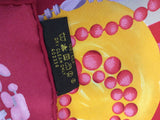 LOUIS VUITTON PINK & MULTI COLOURED FLORAL & BEAD PRINT SILK SCARF