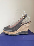 STUART WEITZMAN JENNY BRONZE SPARKLE PEEPTOE PLATFORM  SLINGBACK WEDGE HEELS SIZE 6/39