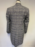 MARKS & SPENCER BEST OF BRITISH NAVY SILK BLEND TWEED LONGLINE JACKET SIZE 10