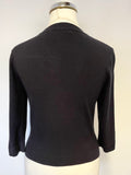 KAREN MILLEN BLACK ROUND NECK 3/4 SLEEVE CARDIGAN SIZE S