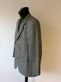 DAKS SIGNATURE GREY STRIPE 100% SILK TAILORED JACKET SIZE 48