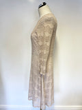 SOMERSET BY ALICE TEMPERLEY NUDE LACE 3/4 SLEEVE A LINE DRESS SIZE 14
