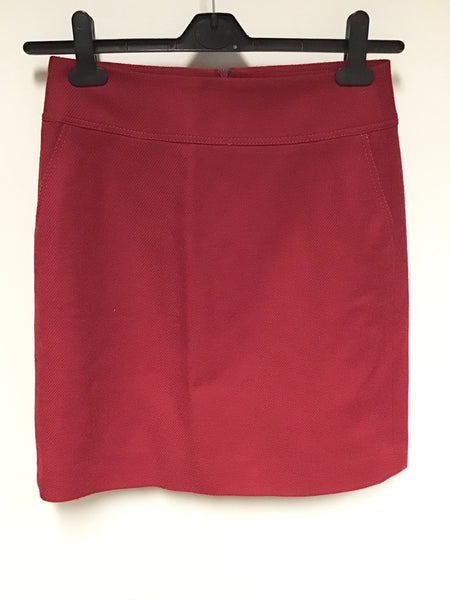 HOBBS RED WOOL MINI SKIRT SIZE 10