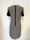 HOBBS BLACK & WHITE CHECK SHORT SLEEVED SHIFT DRESS SIZE 10