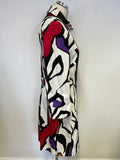 MARCCAIN MULTI COLOURED PRINT COTTON COAT SIZE N4 UK 14