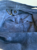 BORSE IN PELLE NAVY BLUE SUEDE HOBO SHOULDER BAG