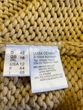 LUISA CERANO GOLD MERINO WOOL BLEND LONG SLEEVE JUMPER SIZE 16