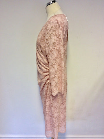 BRAND NEW GINA BACCONI PINK LACE SPECIAL OCCASION DRESS SIZE 18