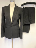 REISS AMBROSE BLACK PINSTRIPE WOOL BLEND TROUSER SUIT SIZE 14