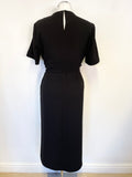 ZARA WOMAN BLACK SHORT SLEEVE TIE BELT MIDI DRESS SIZE M