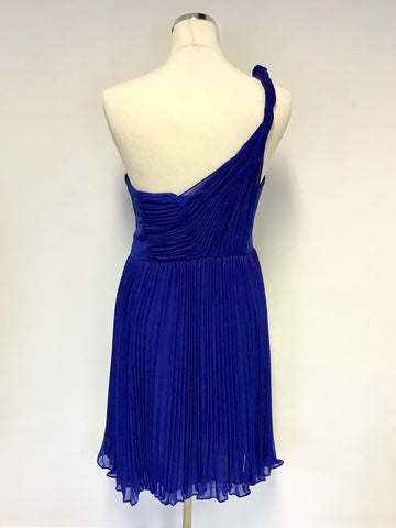 COAST BLUE ONE SHOULDER PLEATED FIT & FLARE SPECIAL OCCASION DRESS SIZE 12