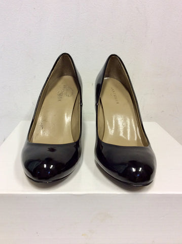 ANN TAYLOR BLACK PLACK PATENT HEELS SIZE 4.5 / 37.5