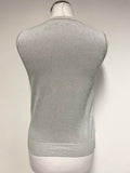 LIZ CLAIBORNE SILVER METALLIC TOP & CARDIGAN TWIN SET SIZE S