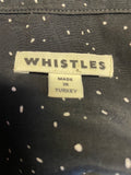 WHISTLES BLACK & IVORY SPOT BLOUSE SIZE M