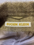 EUGEN KLEIN BEIGE & METALLIC THREAD TWEED BELTED FITTED JACKET SIZE 10