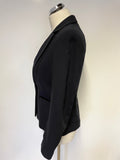 REISS NAVY BLUE SATIN TRIMMED TAILORED JACKET SIZE S