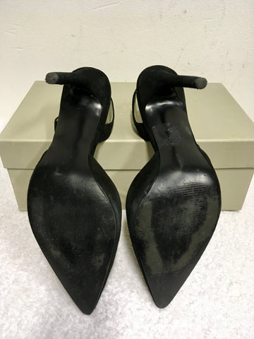 GUESS BLACK SUEDE SLINGBACK HEELS SIZE 5/38