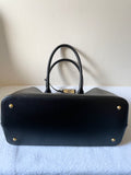 RALPH LAUREN BLACK LEATHER TOTE BAG