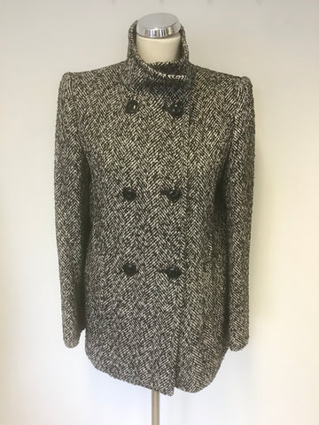 WINDSMOOR BLACK & WHITE WEAVE SHORT COAT SIZE 12